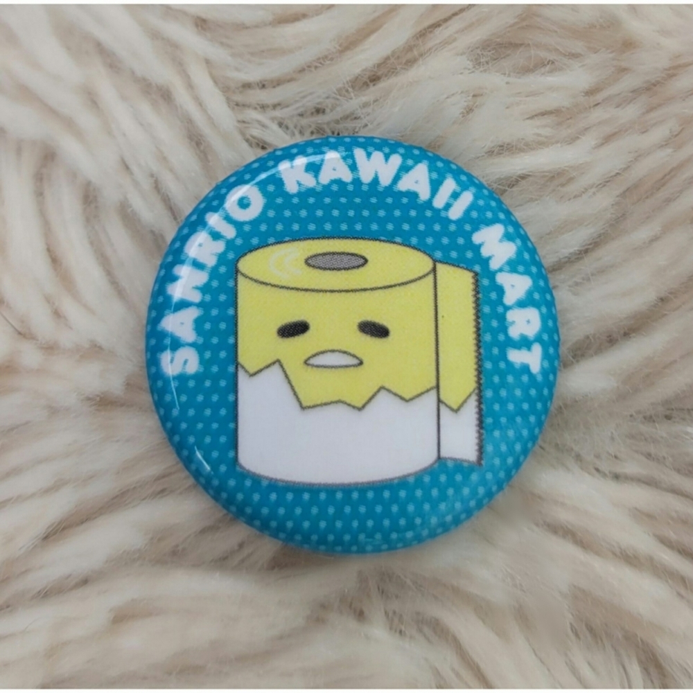 Rare Sanrio Kawaii Mart toilet paper button pin